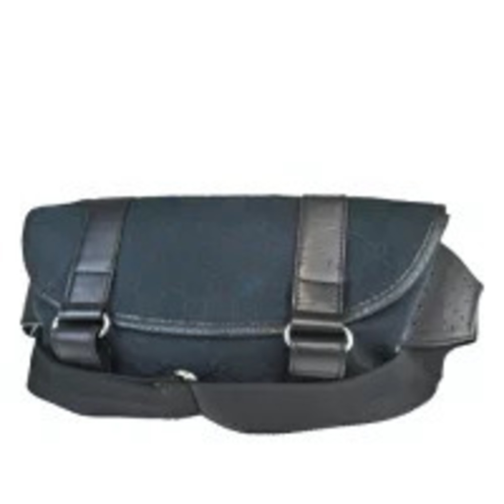 Gucci Waist Pouch Clutch Body Bag GG Black Canvas Leather